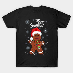 Gingerbread Wear Santa Hat Christmas Costume Cookie Bakers T-Shirt